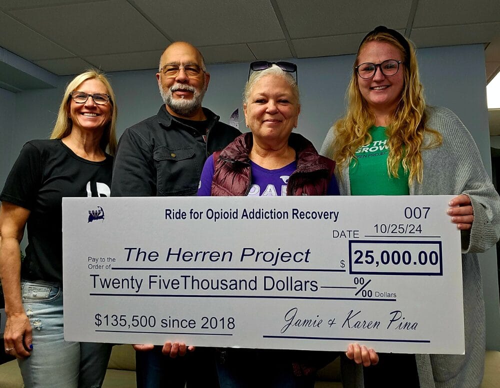 Ride for Opioid Recovery check presentation